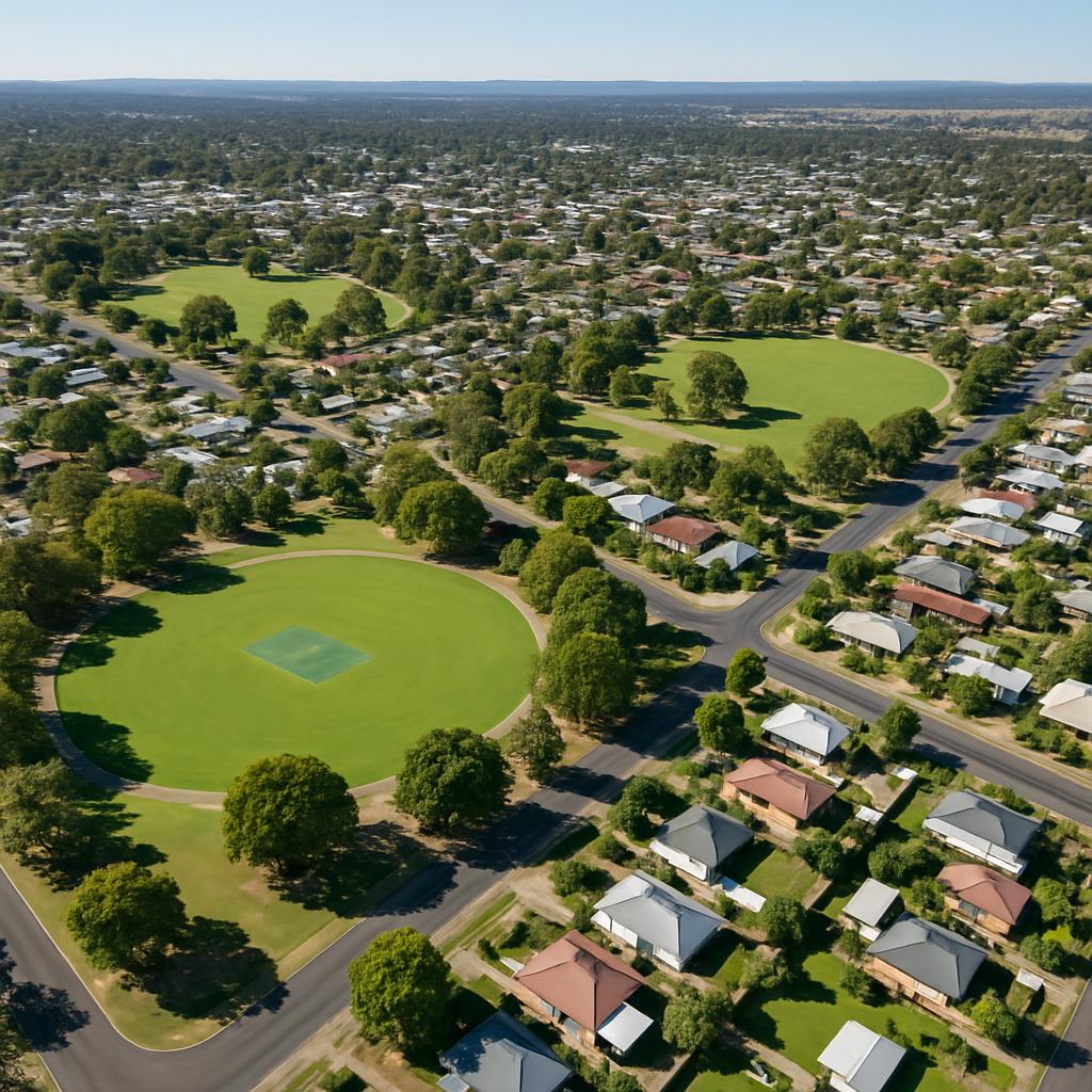Stawell suburb aerial view