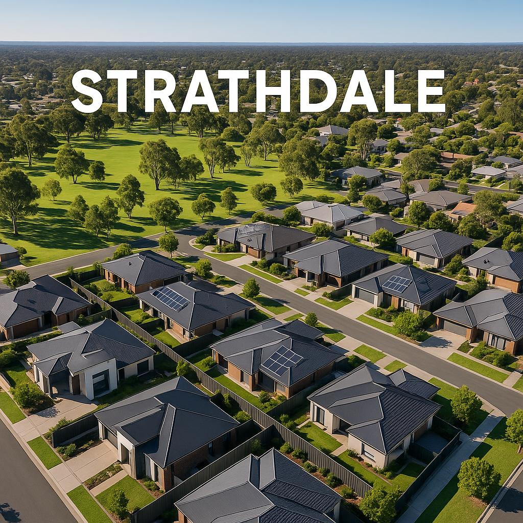 Aerial view of modern homes in Strathdale