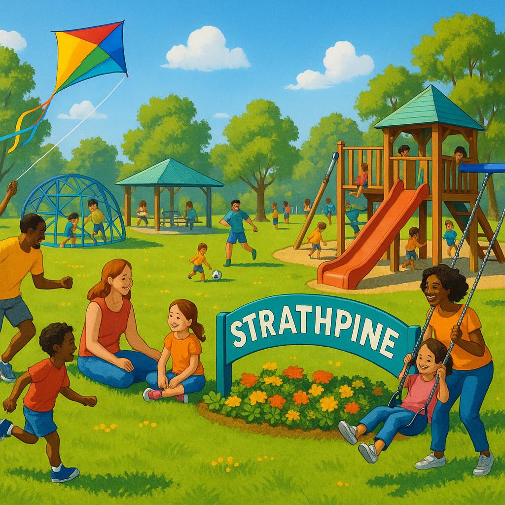 Families enjoying a sunny day at Strathpine park