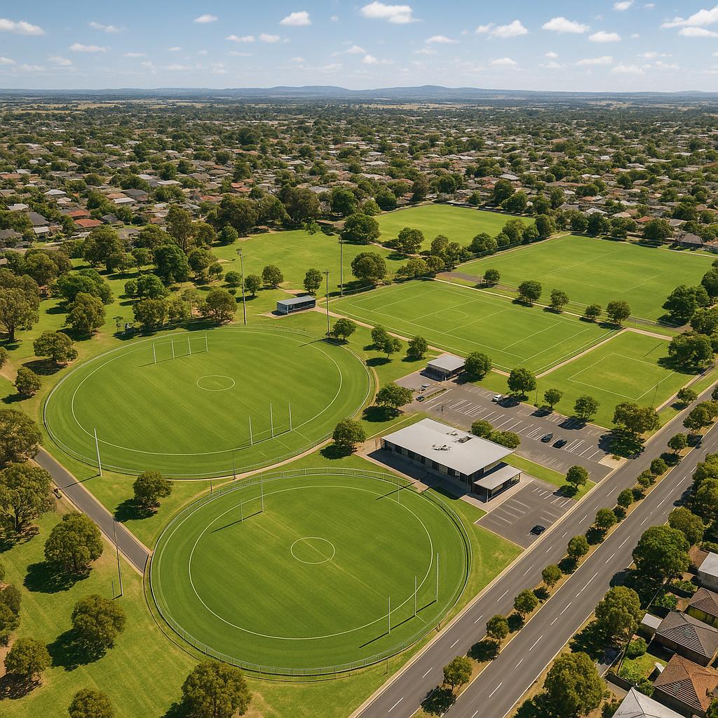 Sunbury community facilities and parks from above