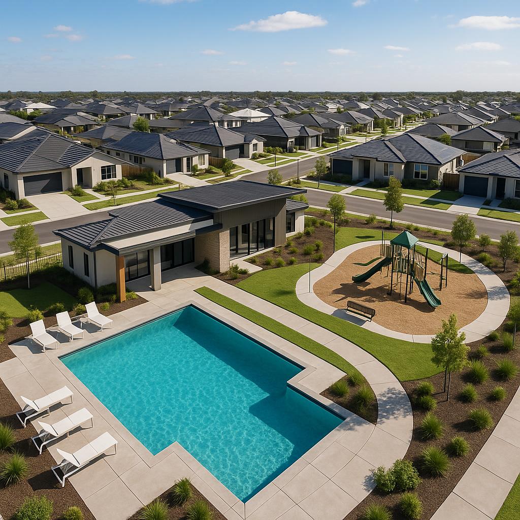 Modern homes in Sunshine showcasing the vibrant community.