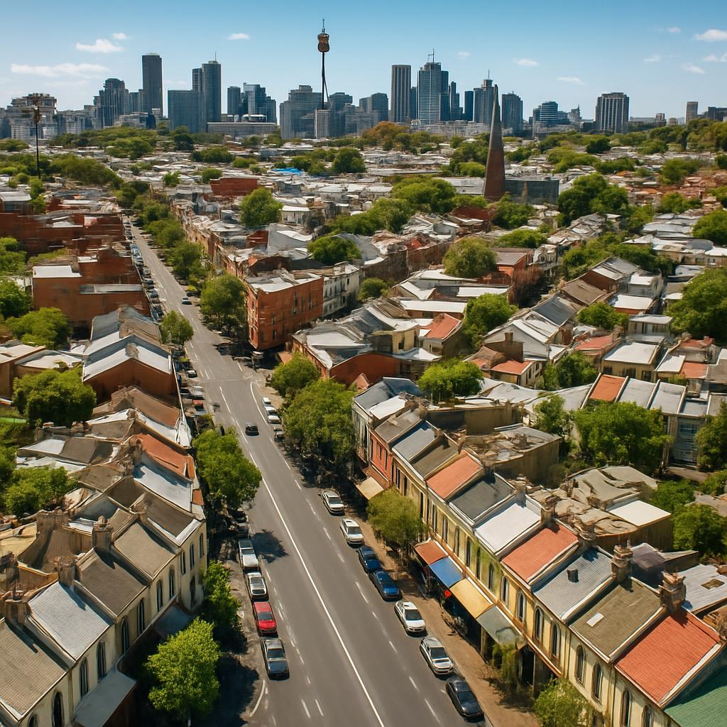 Aerial view of Surry Hills, Sydney.