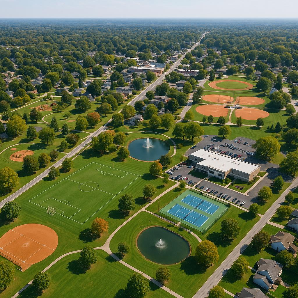 Aerial view of Sylvania, a family-friendly suburb
