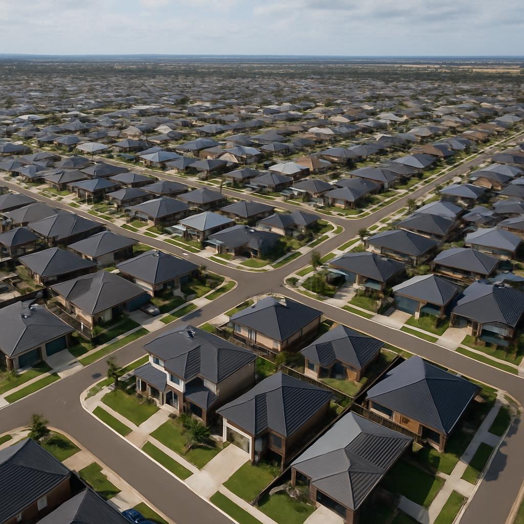 Aerial view of Tarneit with modern homes