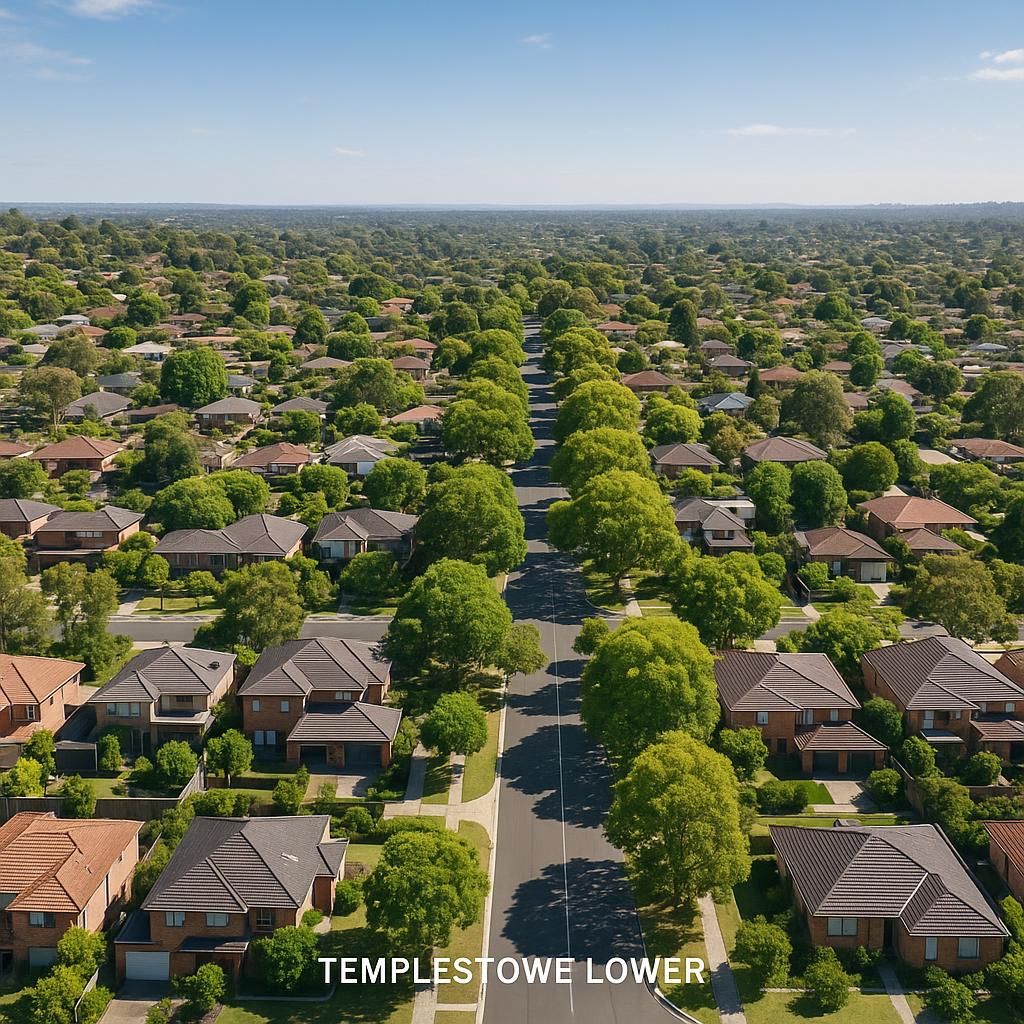 A panoramic view of established homes in Templestowe Lower
