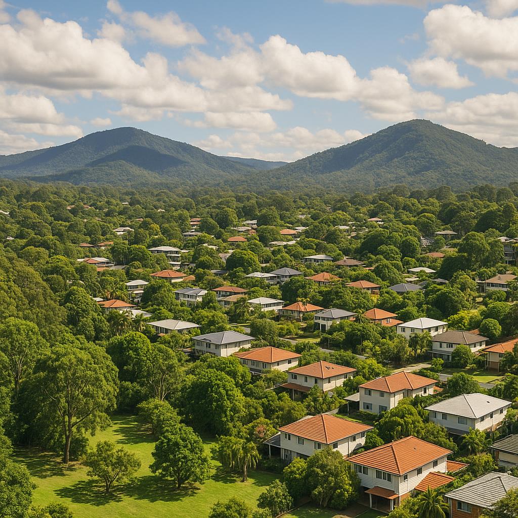 Scenic view of The Gap suburb with homes and greenery