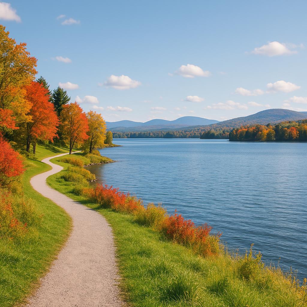 Waterfront view of Vermont showcasing accessible trails