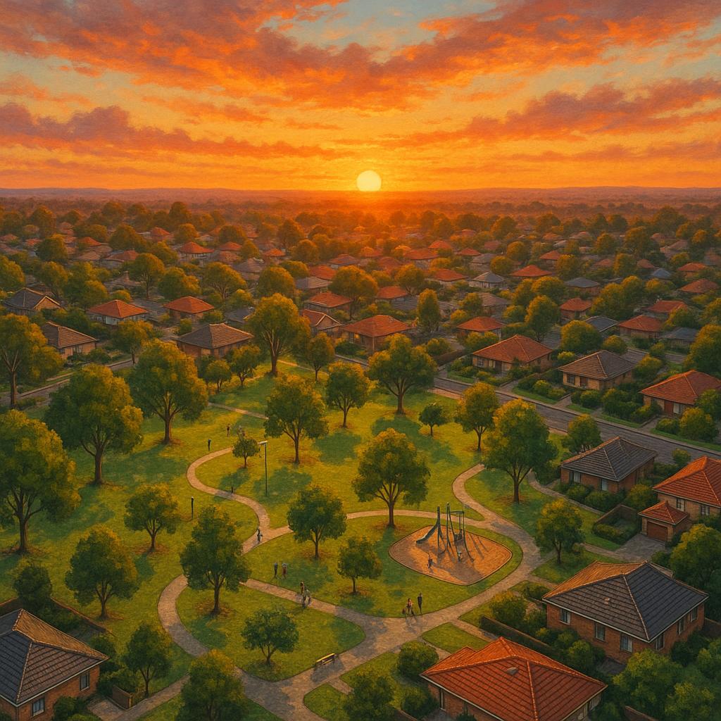 Viewbank suburb with parks and residential homes