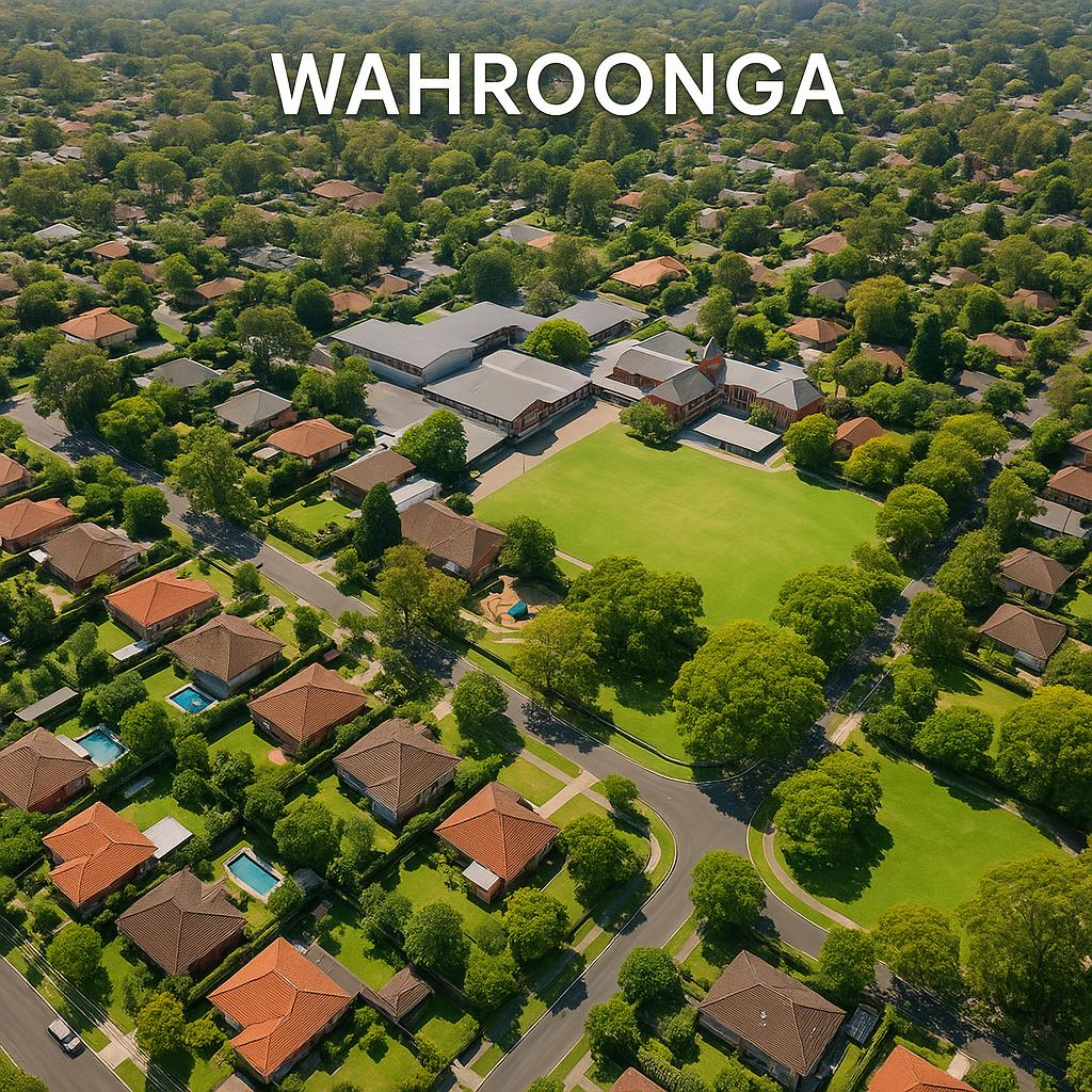 Aerial view of Wahroonga showcasing parks and schools