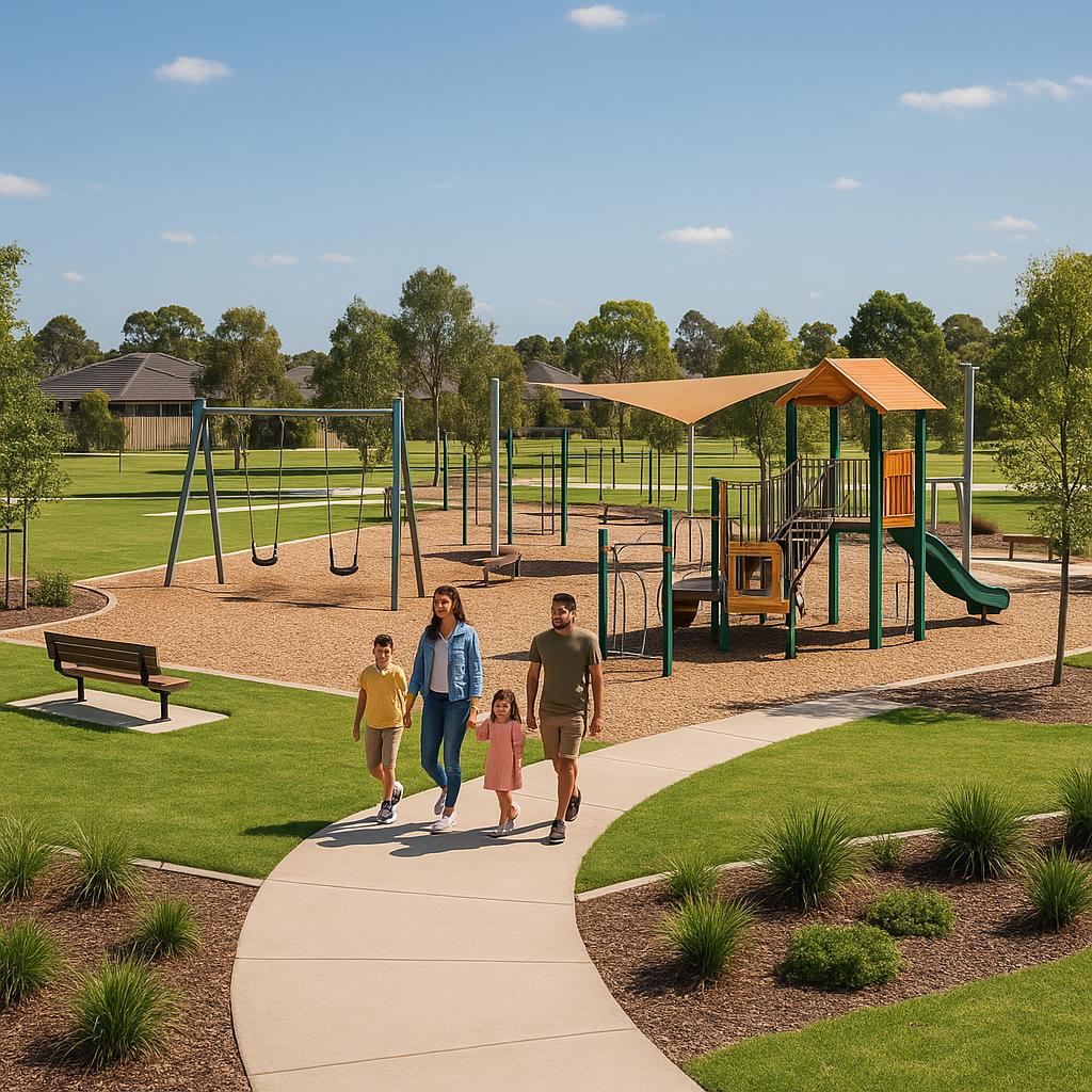 Family park in Wallan with green space and playgrounds.