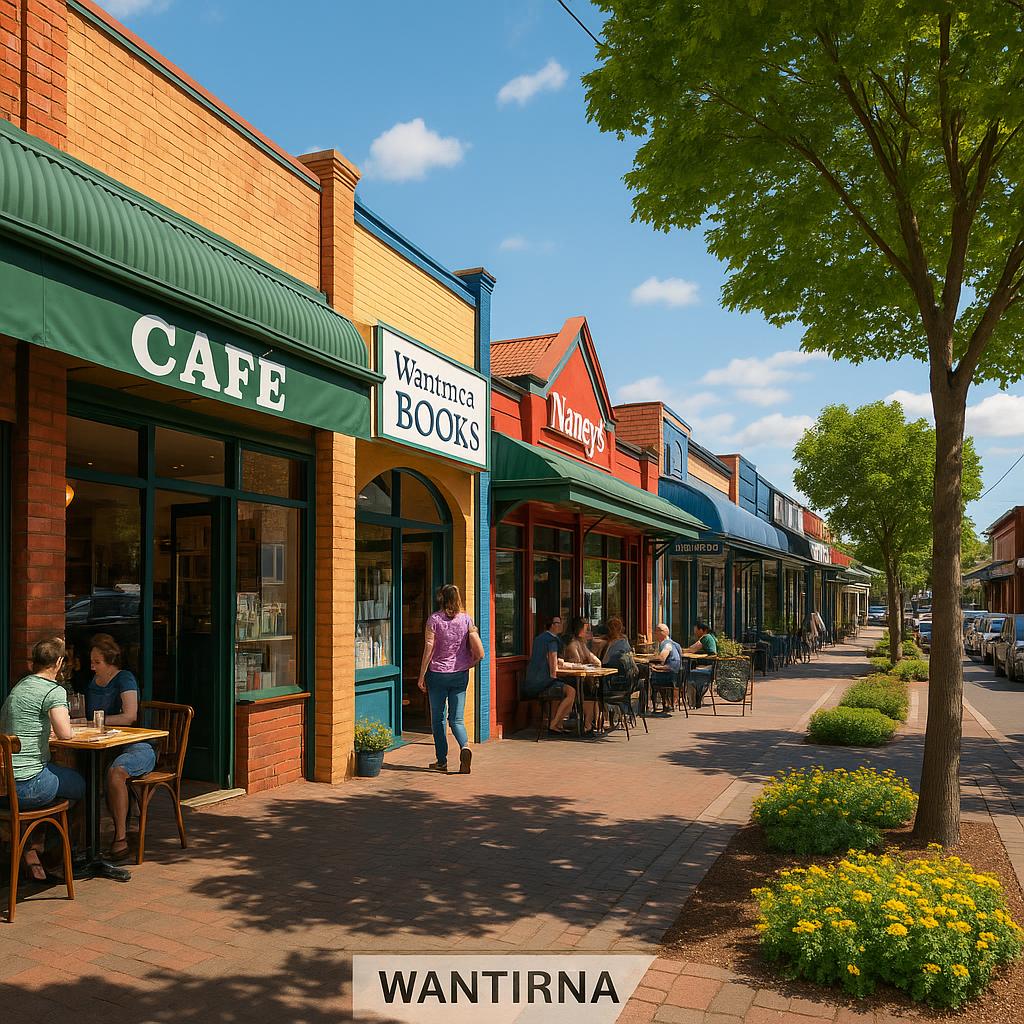 Village shopping strip in Wantirna with local cafes and shops