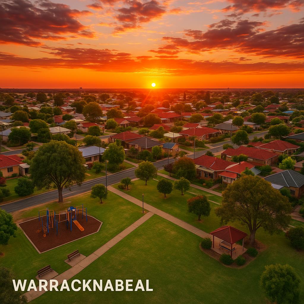 Community parks in Warracknabeal at sunset