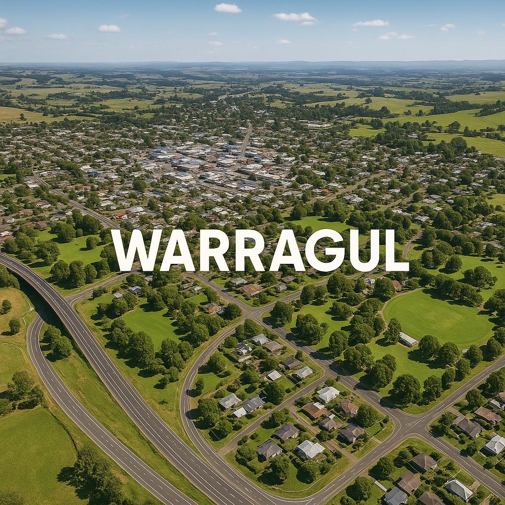 Aerial view of Warragul showcasing its layout and connectivity