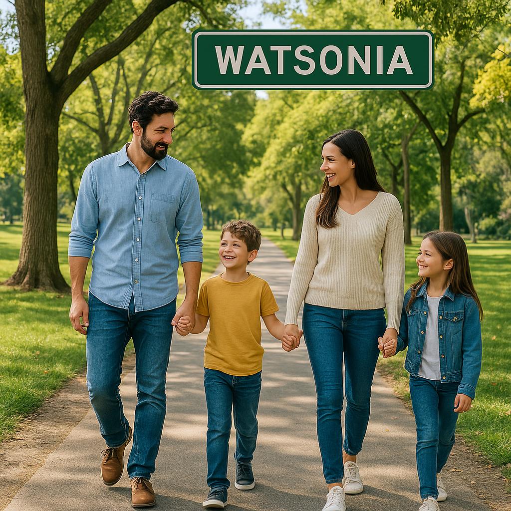 Family enjoying a sunny day in Watsonia park