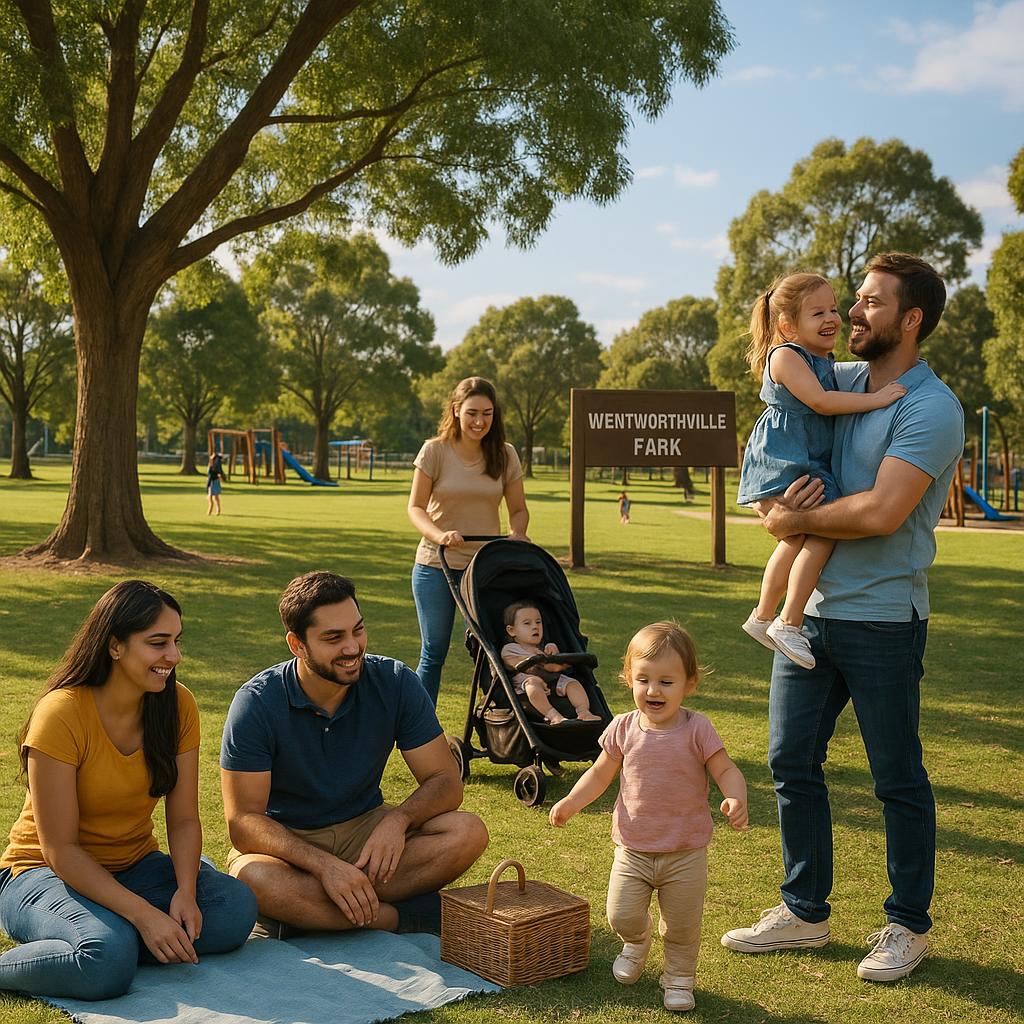 Families relaxing in Wentworthville Park
