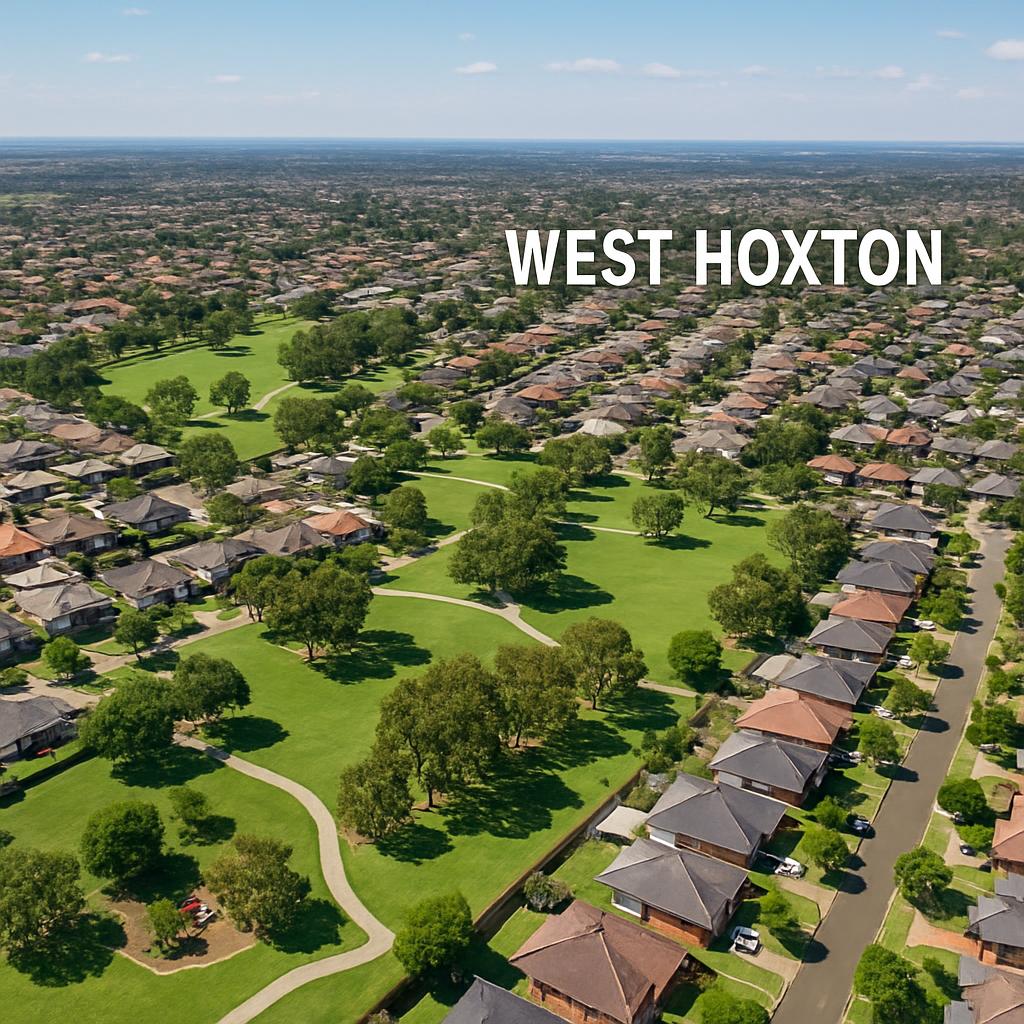 Aerial view of family-friendly West Hoxton suburb