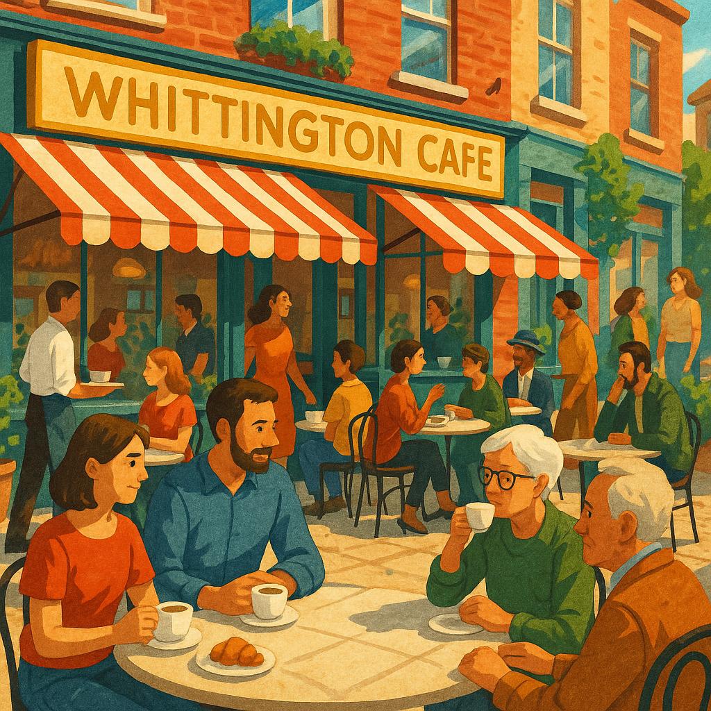 Outdoor dining in Whittington with cafés and dining spots