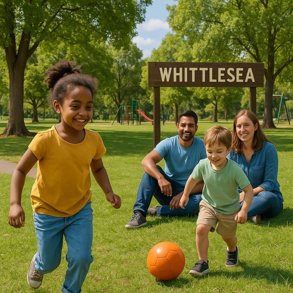 Family at park in Whittlesea, enjoying outdoor activities