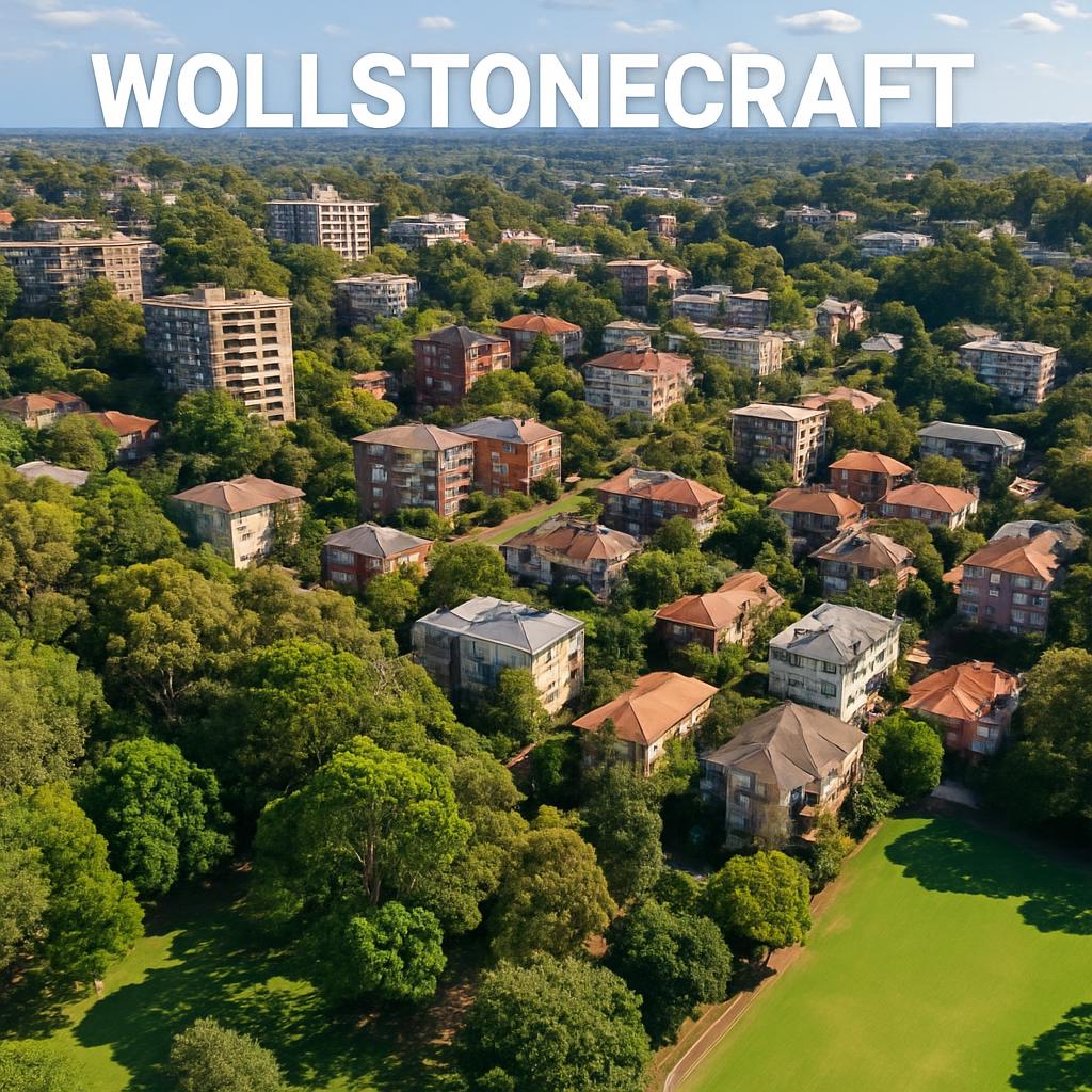 Aerial view of Wollstonecraft with green spaces
