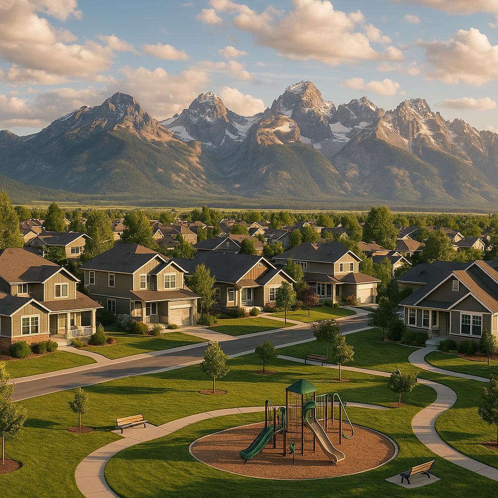 Wyoming suburb family homes and parks