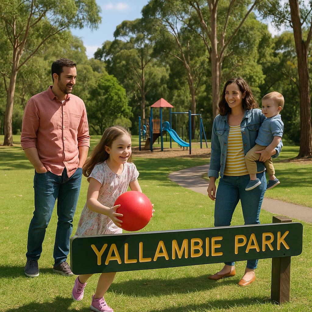 Yallambie neighborhood with parks and homes