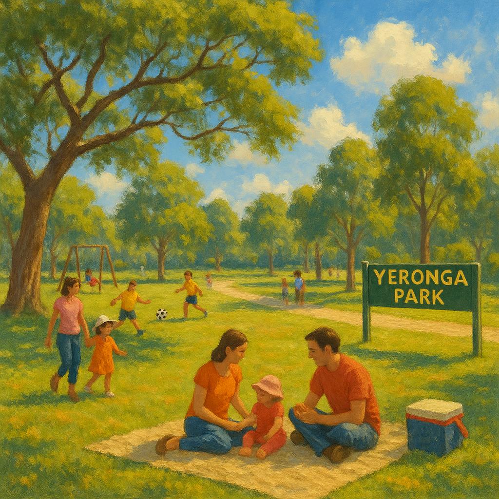 Families enjoying a sunny day in Yeronga Park