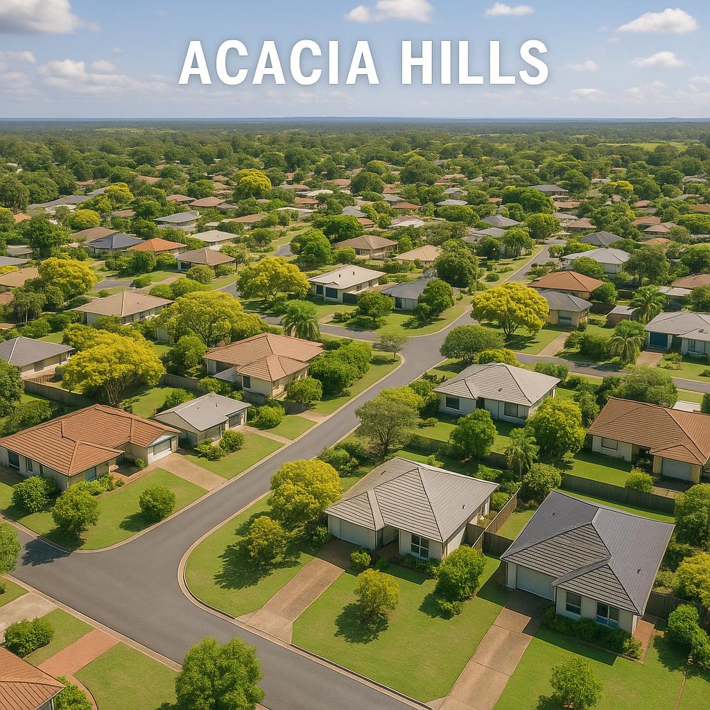 Aerial view of Acacia Hills, a serene suburb in the Northern Territory.