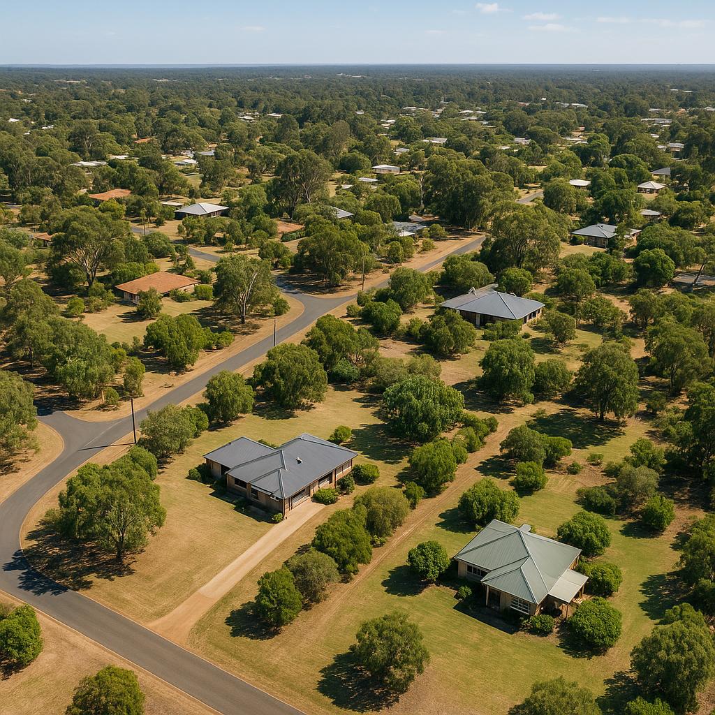 Semi-rural Western Australian suburb with larger blocks and detached homes