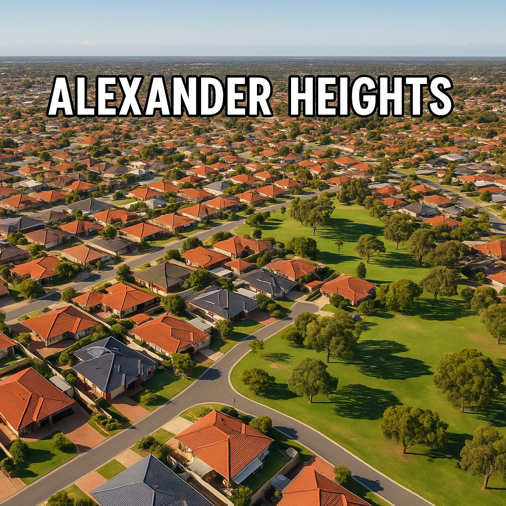 Aerial view of Alexander Heights, Western Australia.