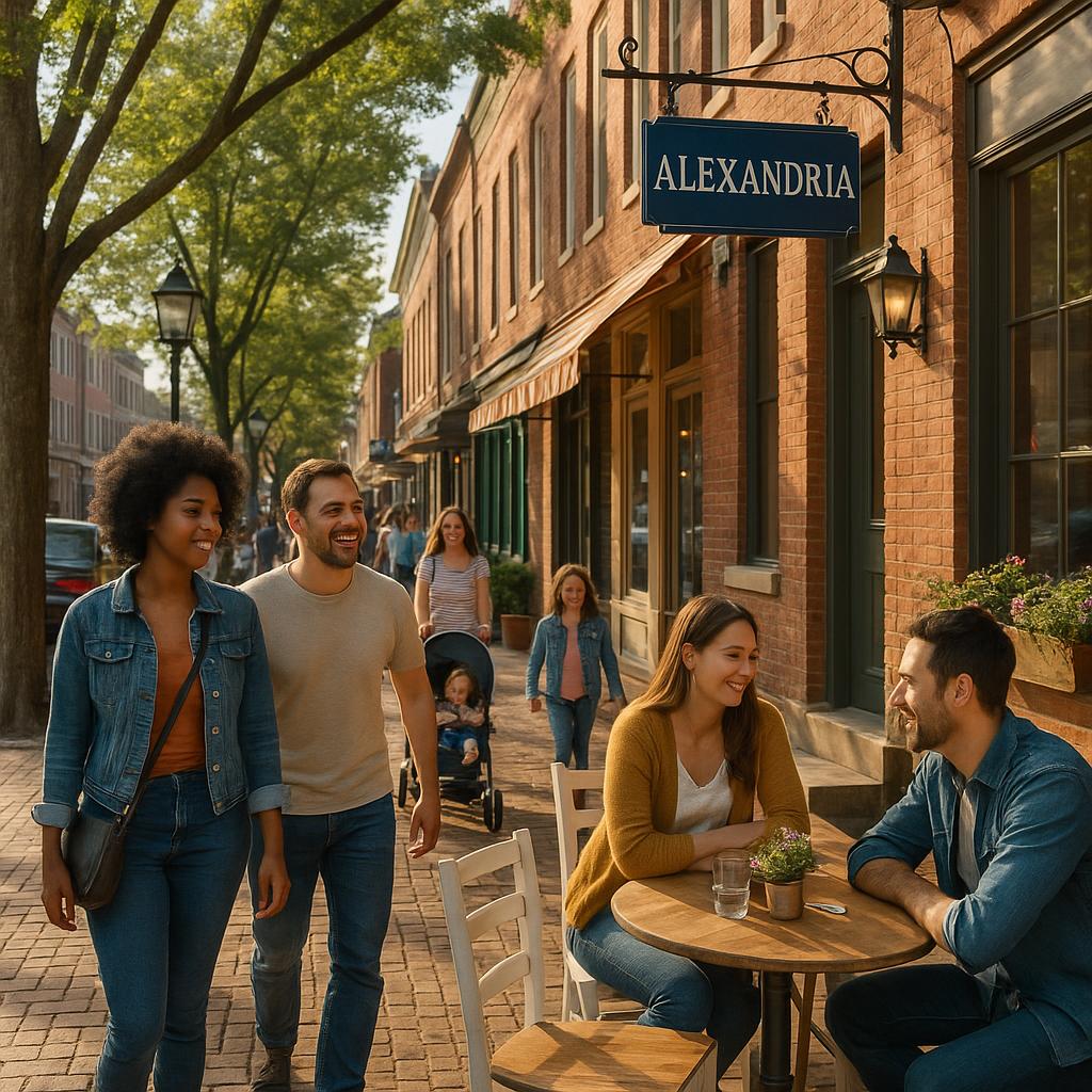 Streetscape of Alexandria highlighting community life