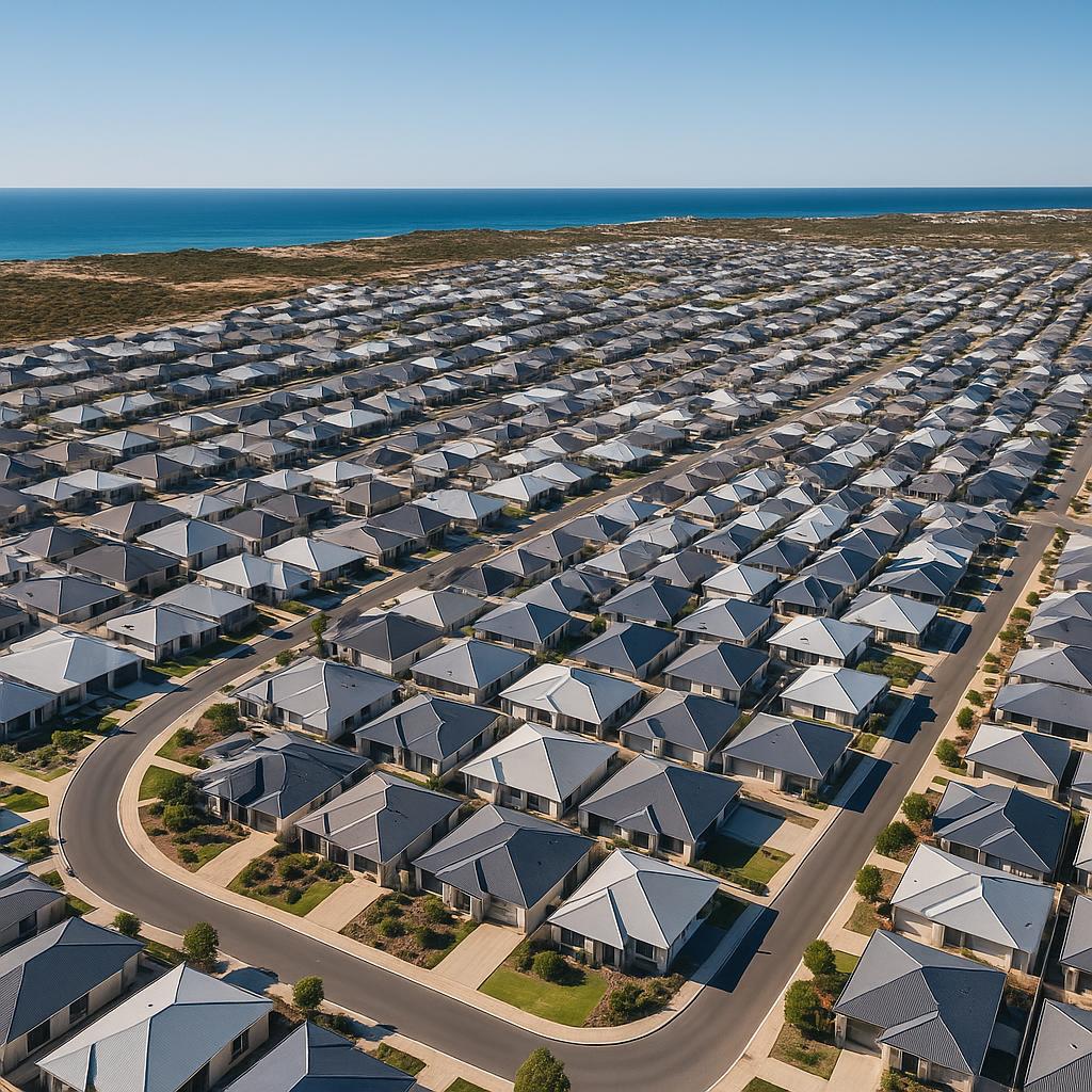 Aerial view of the Alkimos suburb in Perth, WA