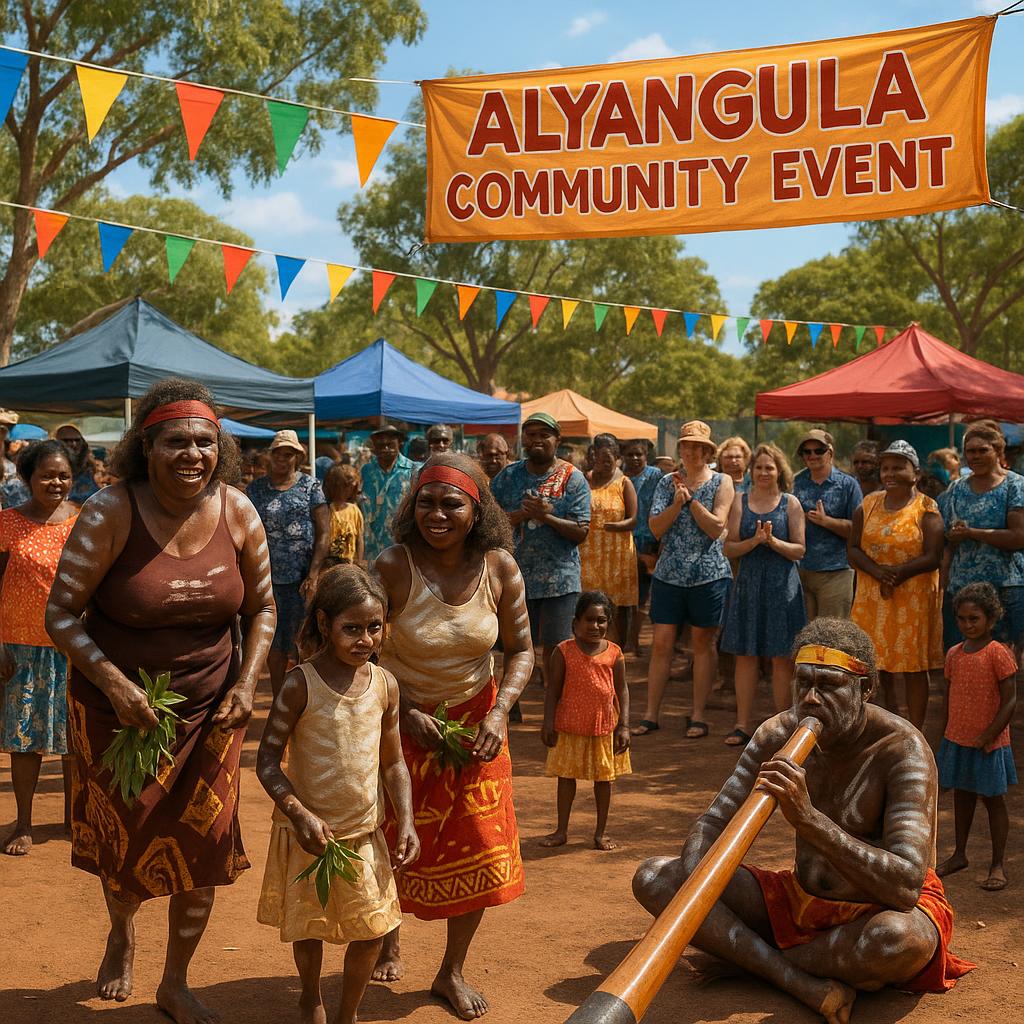 Community event in Alyangula with residents participating in activities.