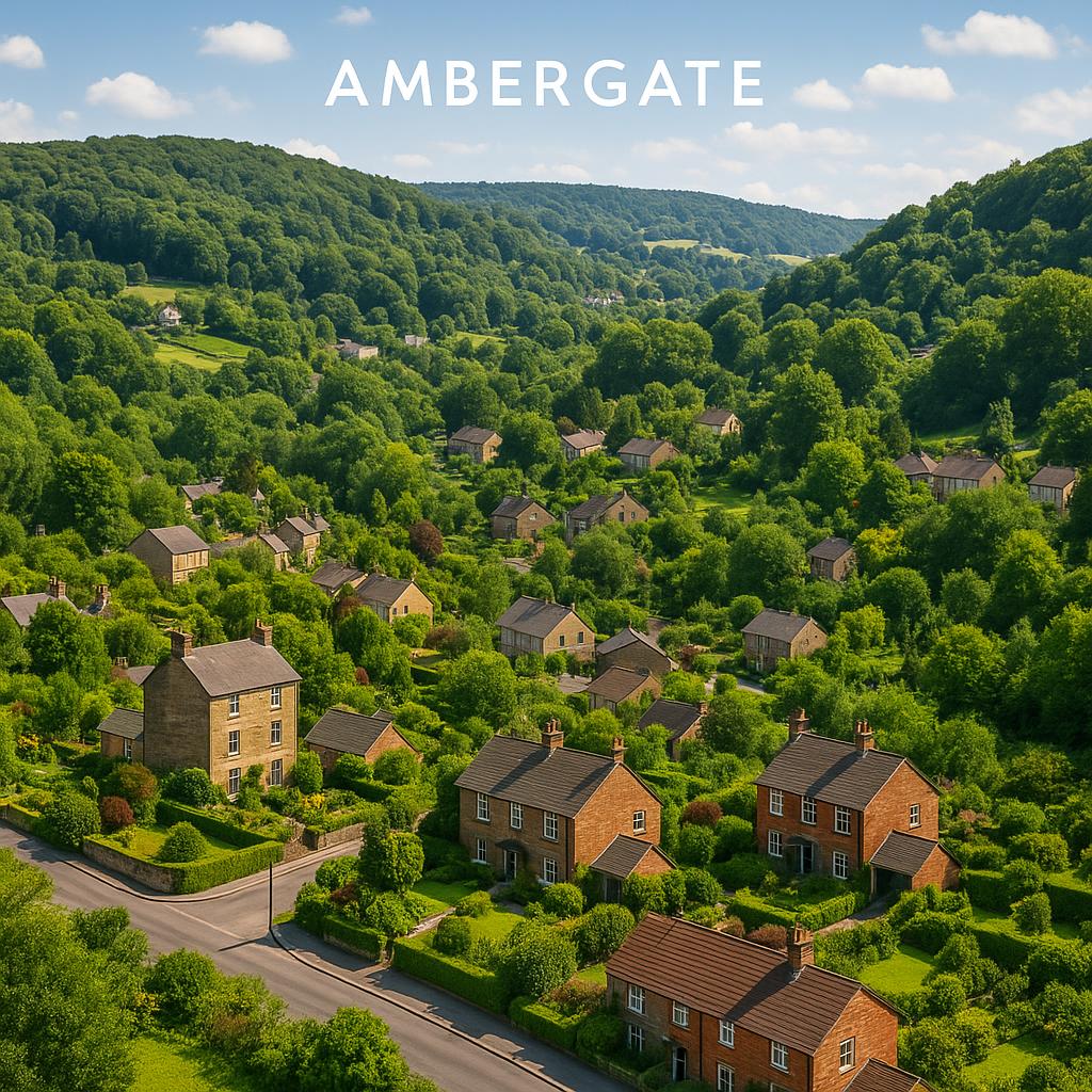 Residential area in Ambergate surrounded by nature