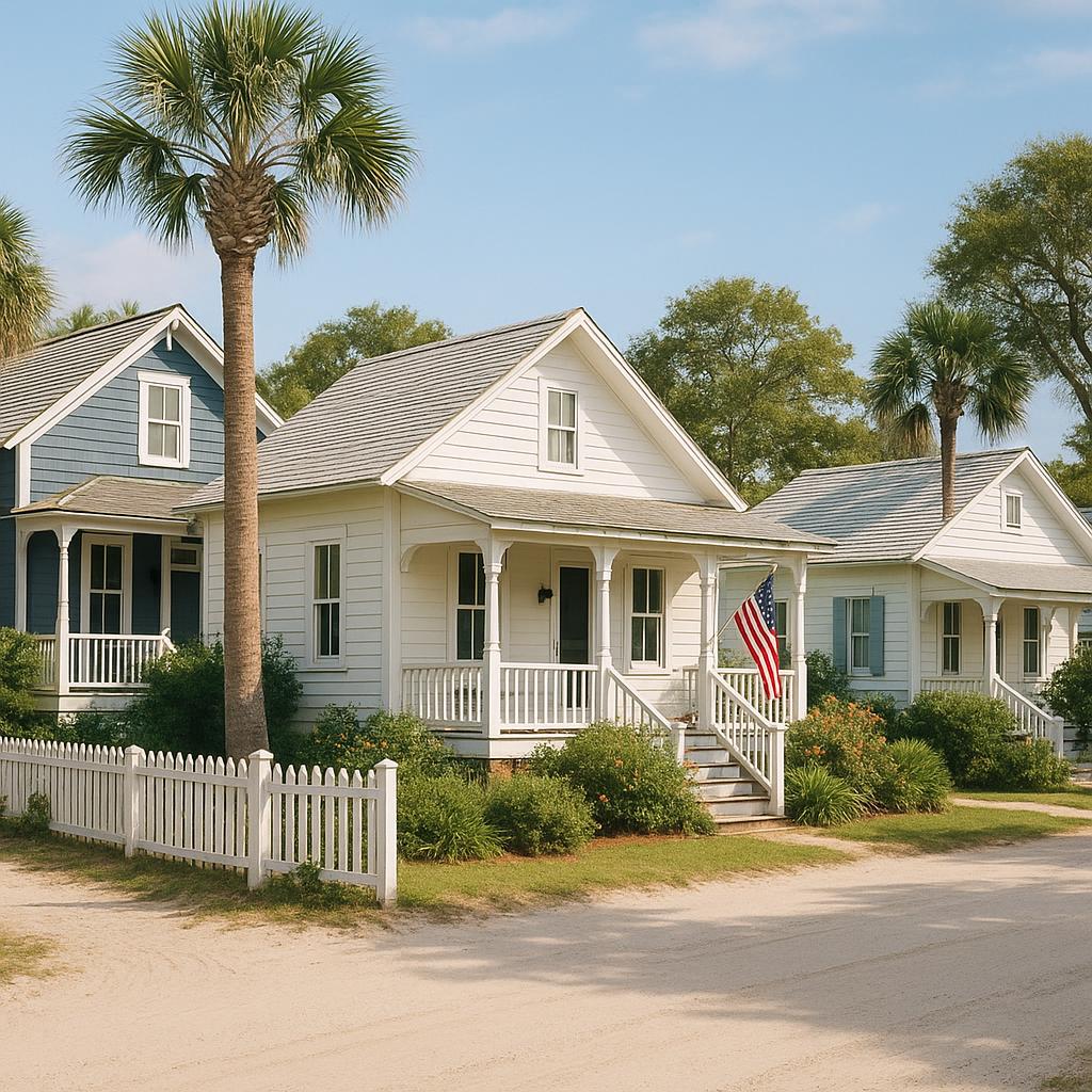 Traditional heritage cottages in American Beach