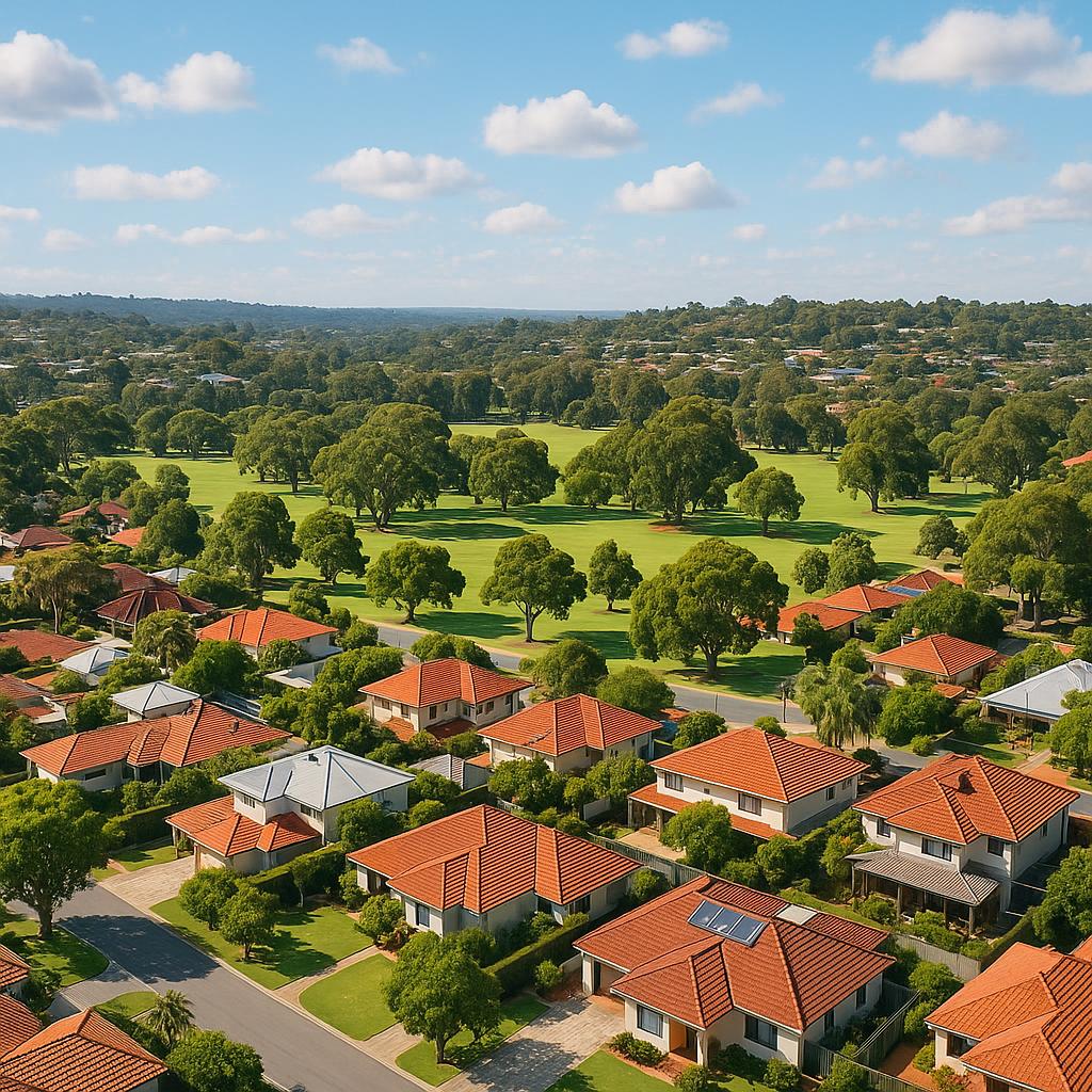 Ardross suburb landscape with parks and homes.