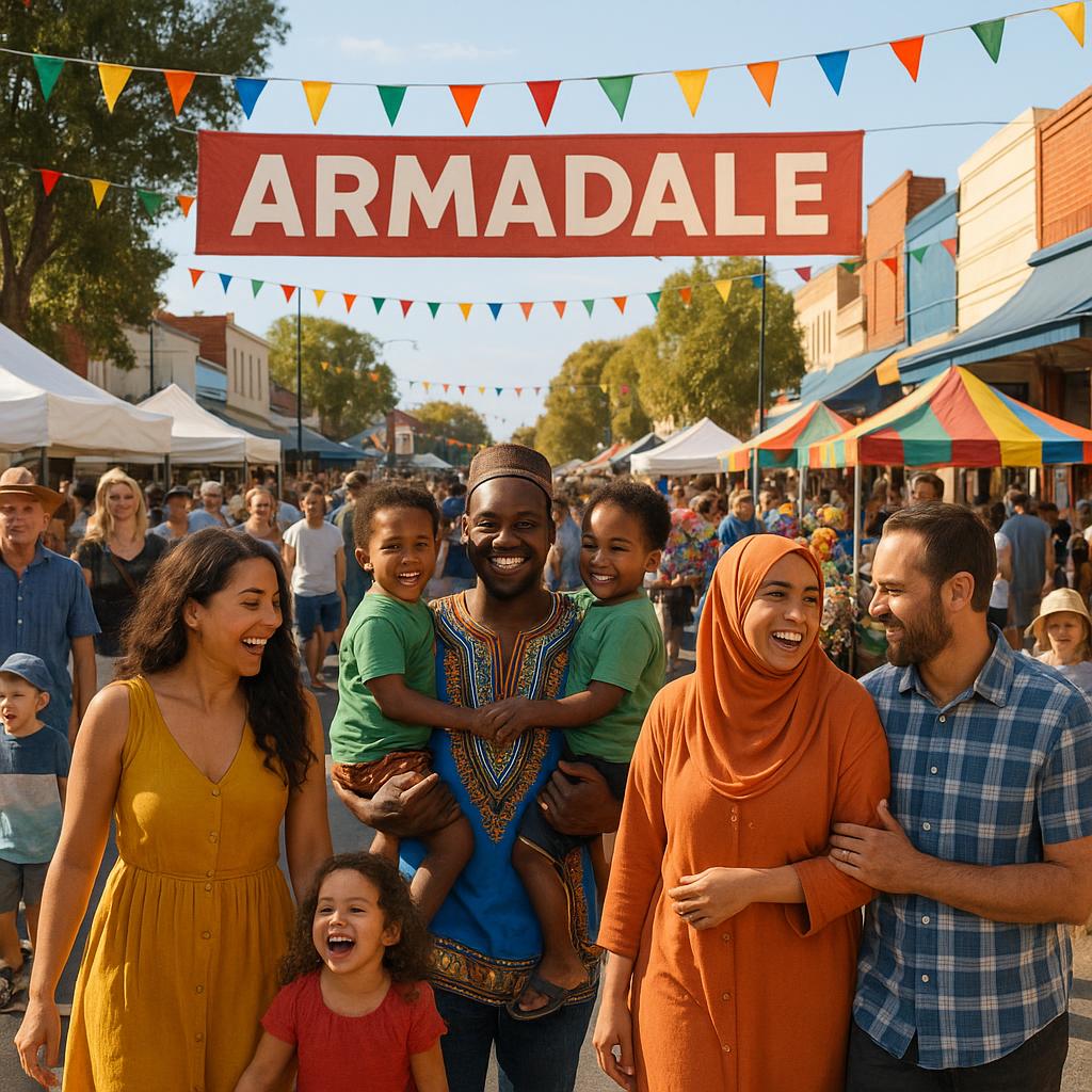 Armadale community event with families and activities.