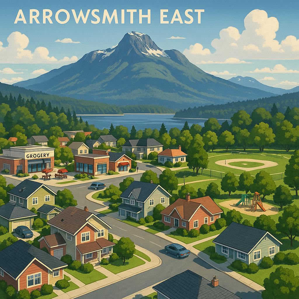 Scenic view of Arrowsmith East with houses and parks