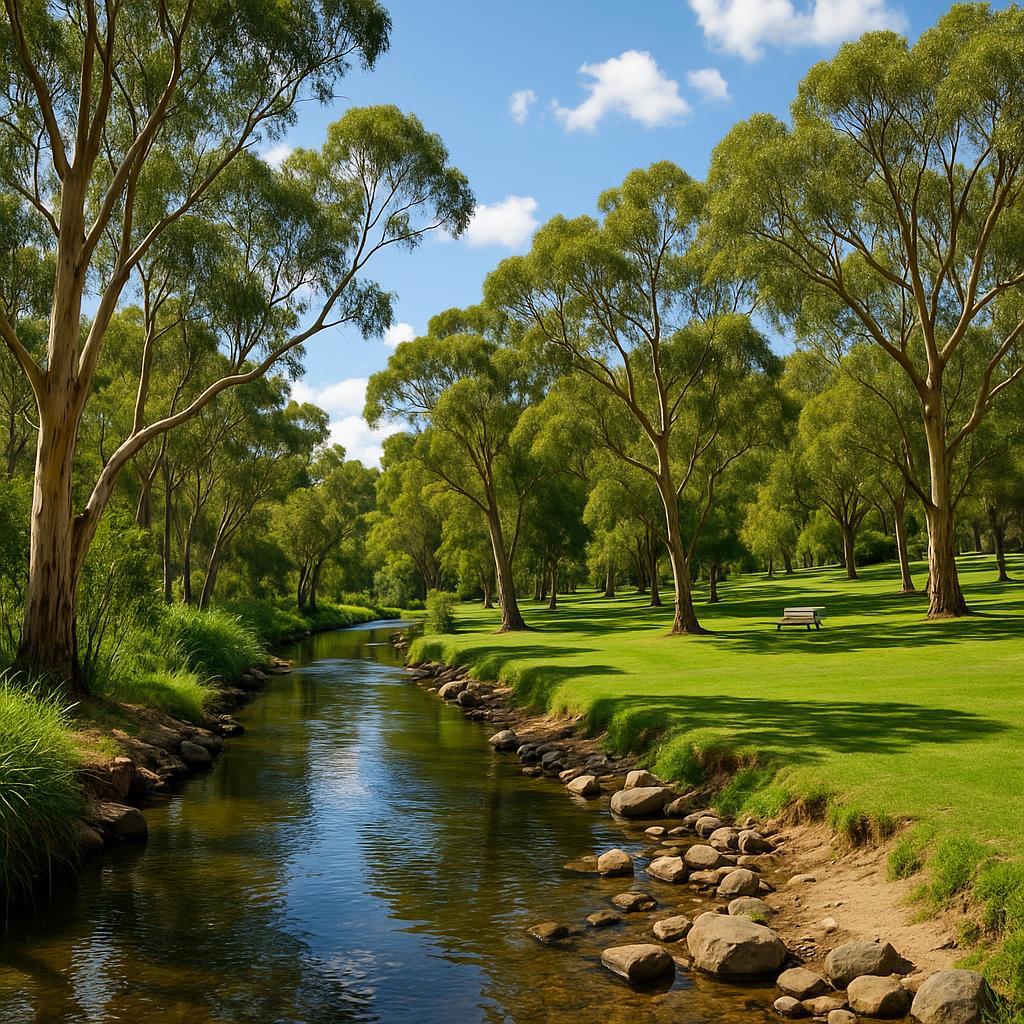 Creekside park in Australia Plains