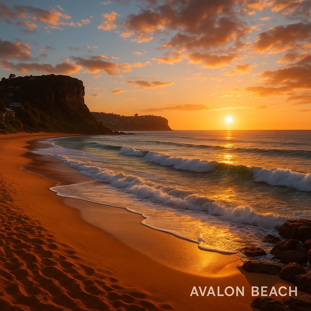 Beautiful sunset view of Avalon Beach