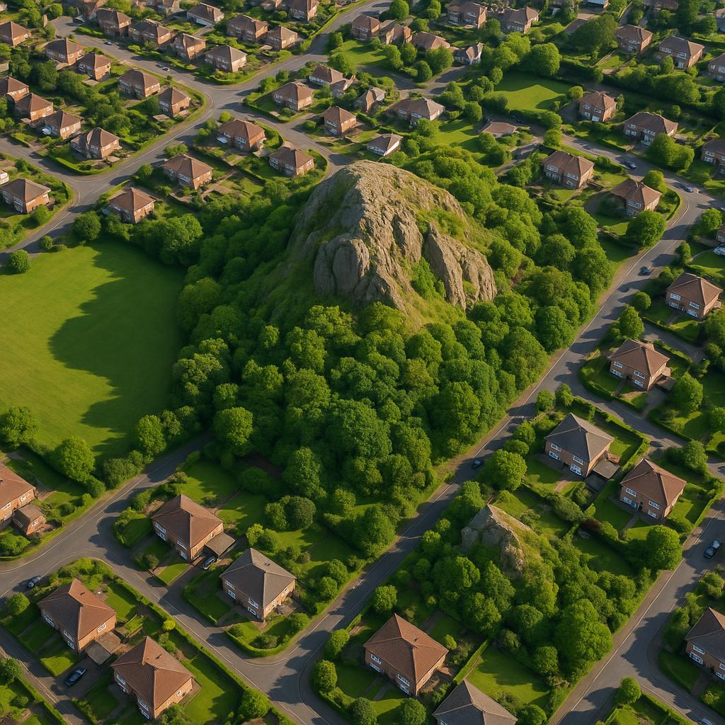 Aerial view of Badgerin Rock, WA