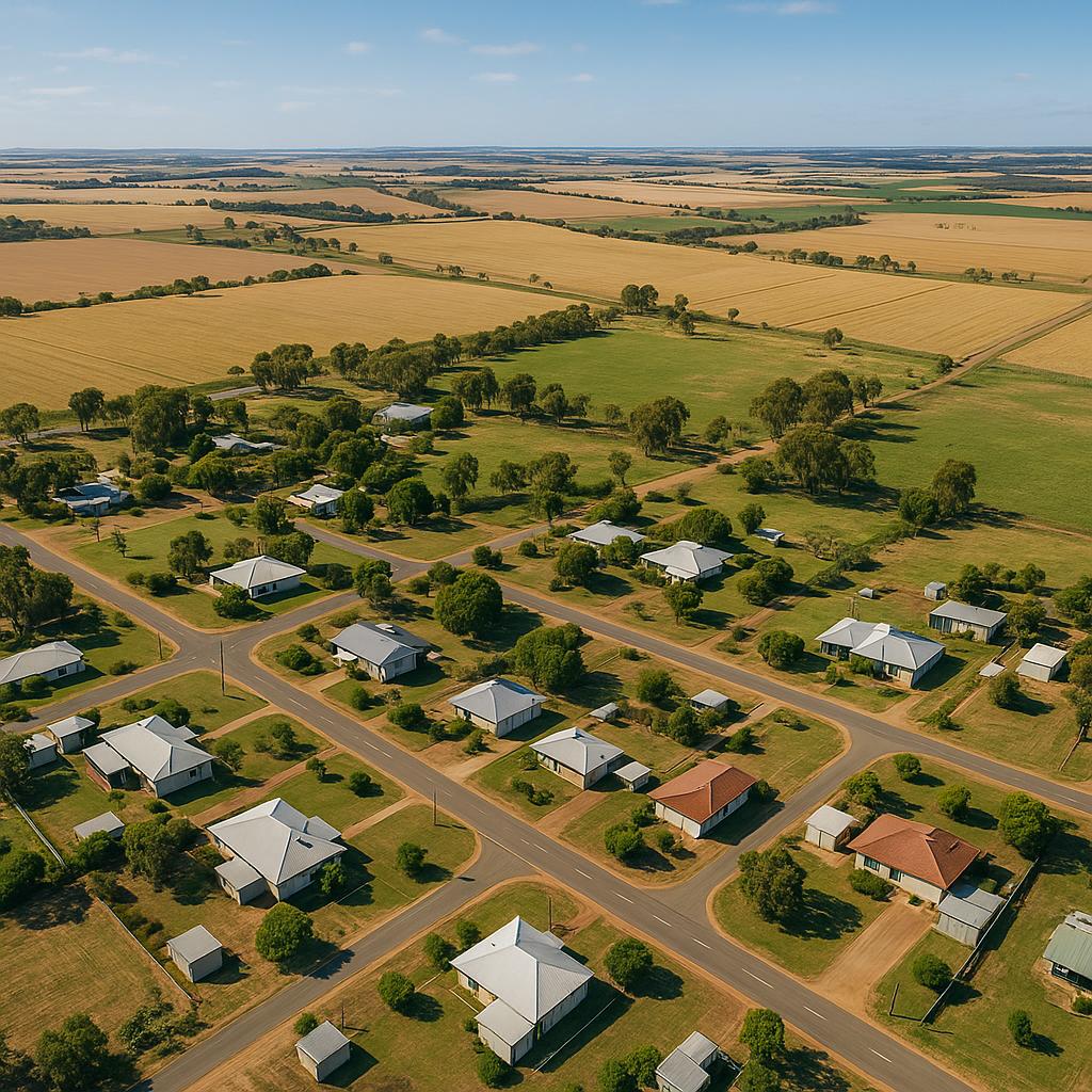 Aerial view of Badgingarra with lush landscape