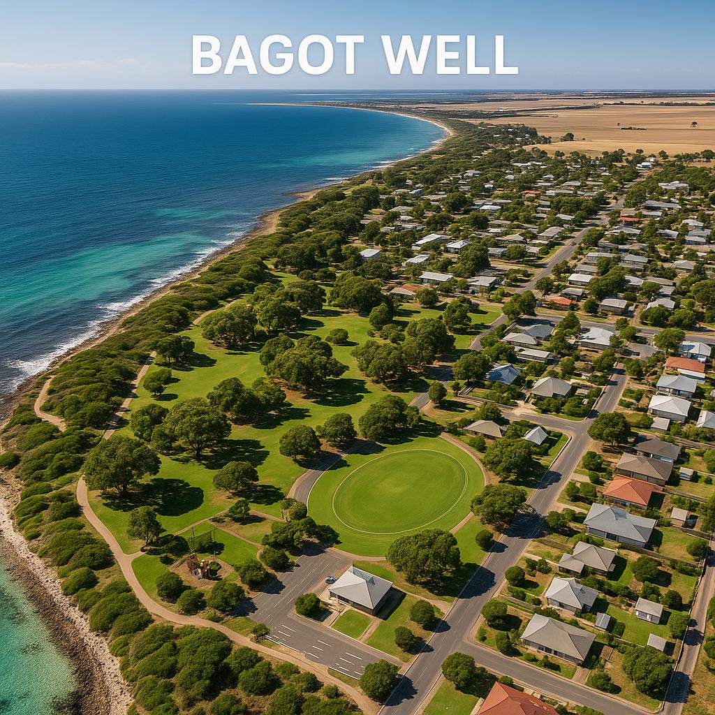 Scenic aerial view of Bagot Well showcasing parklands