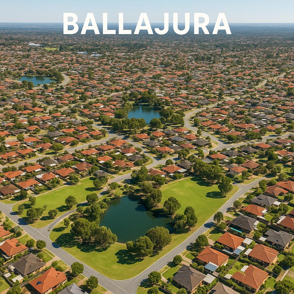 Aerial view of Ballajura with homes and parks