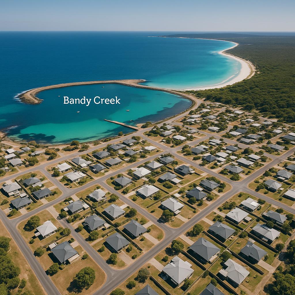 Aerial view of Bandy Creek with residential areas