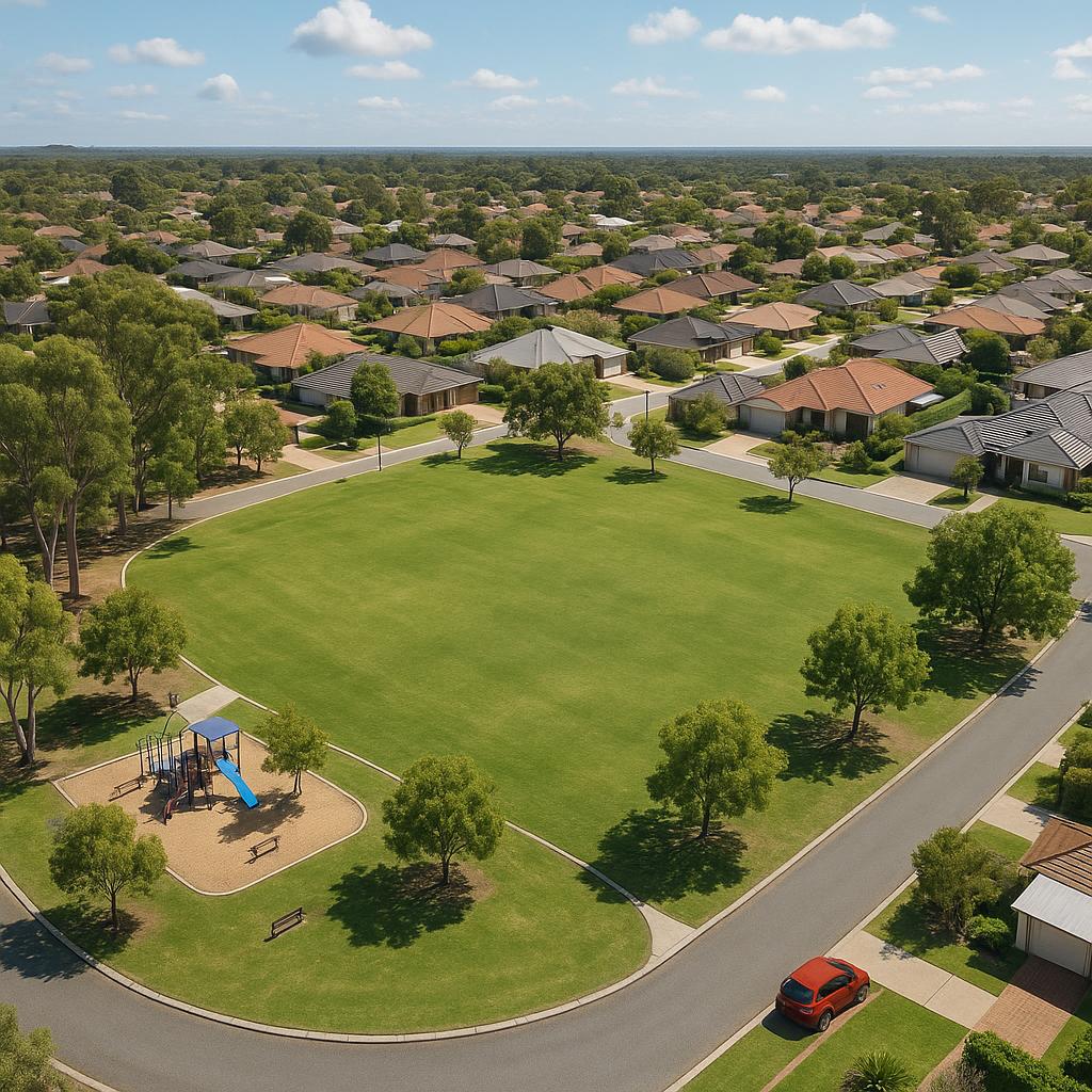 Banjup suburb view with parks