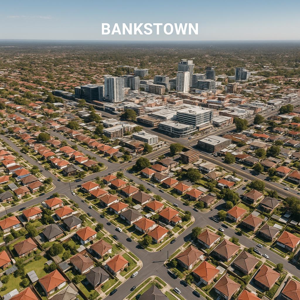 Aerial view of Bankstown, NSW