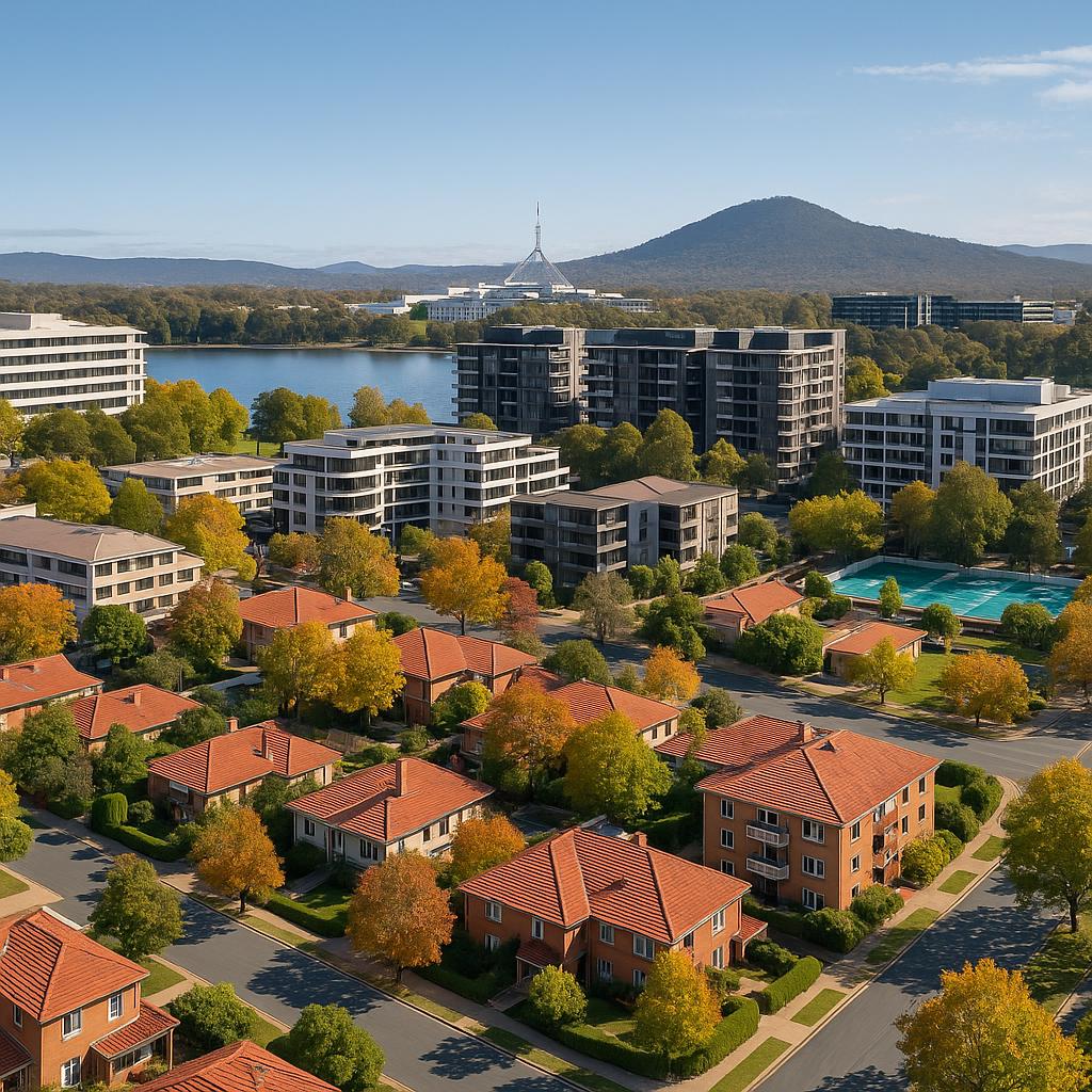 Scenic view of Barton suburb in Canberra