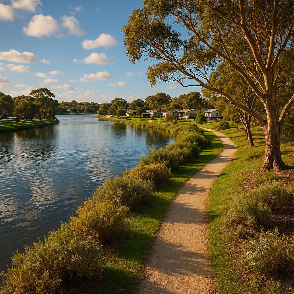 Scenic riverbank paths in Bay Of Shoals