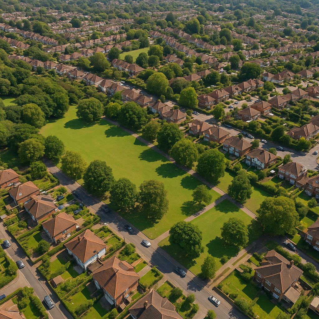 Aerial view of Beckenham suburb
