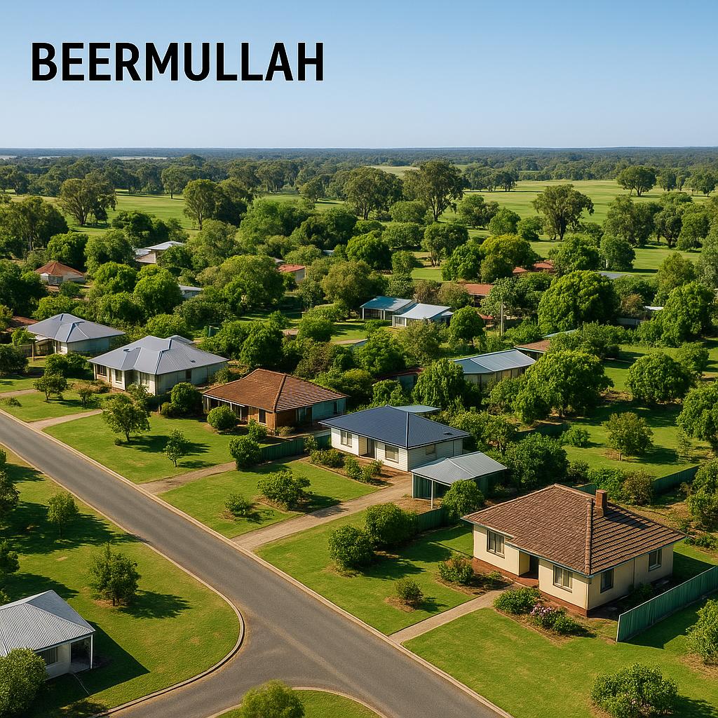 A scenic view of Beermullah featuring homes and lush landscapes